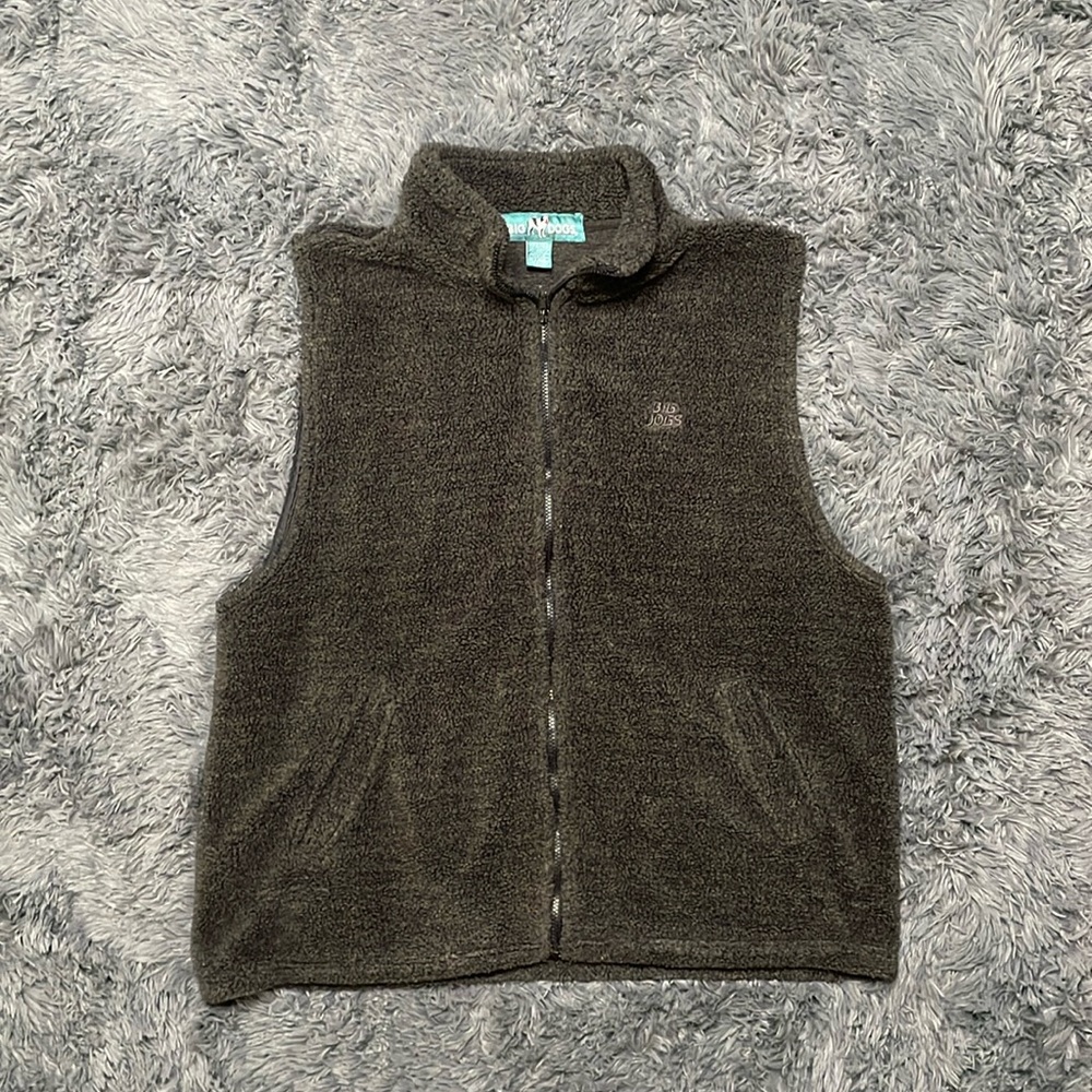 Vintage Big Dogs Gray Sherpa Fleece Vest